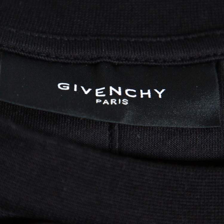 Pre Owned Givenchy Black Shark Jaw Print Cotton Crew Neck T-Shirt XXL