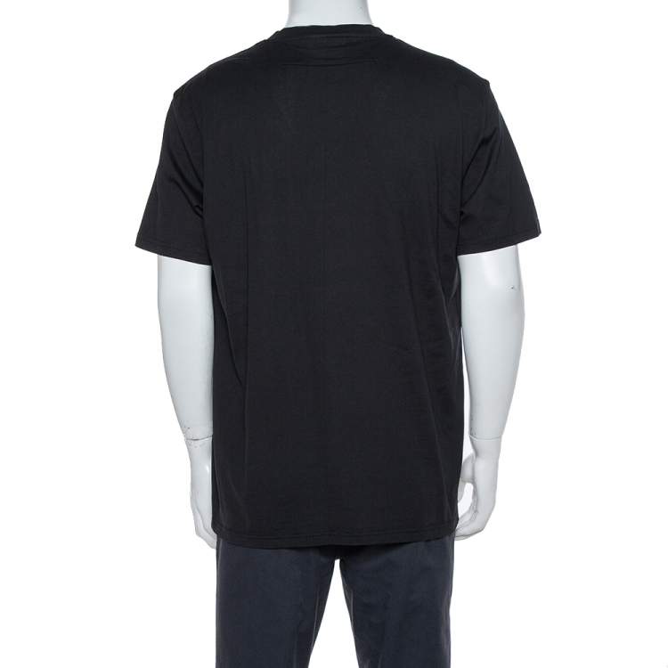 Pre Owned Givenchy Black Shark Jaw Print Cotton Crew Neck T-Shirt XXL