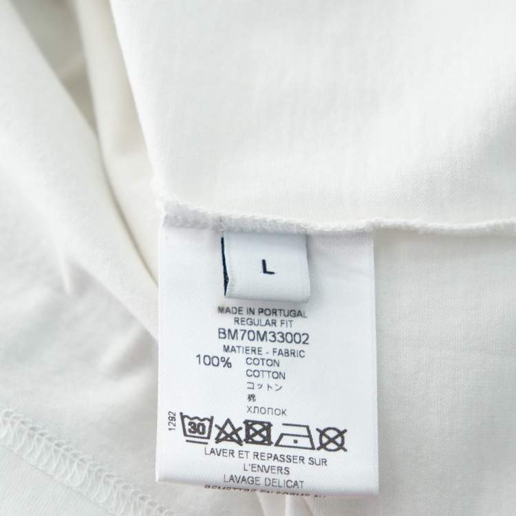 Pre Owned Givenchy White Cotton Logo Printed Crewneck Distressed T-Shirt L