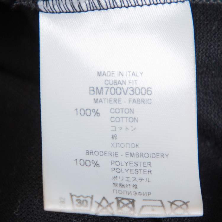Pre Owned Givenchy Black Cotton Pique Star Embroidered Polo T Shirt XXL