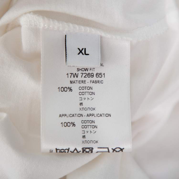 Pre Owned Givenchy Red & White Printed Cotton Baseball T-Shirt XL