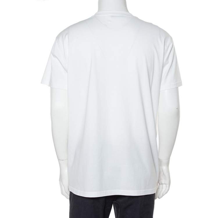 Pre Owned Givenchy White Cotton Logo Print Crewneck T-Shirt XS