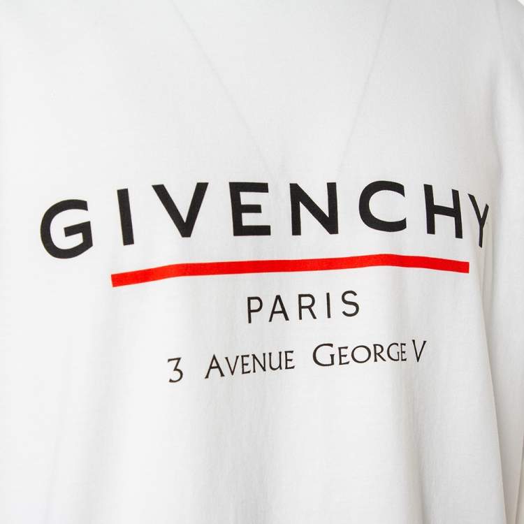 Pre Owned Givenchy White Cotton Logo Print Crewneck T-Shirt XS