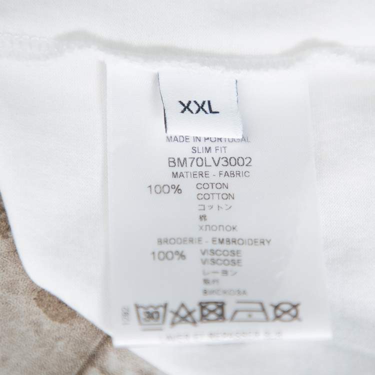 Pre Owned Givenchy White Cotton Logo Embroidered Crewneck T-Shirt XXL