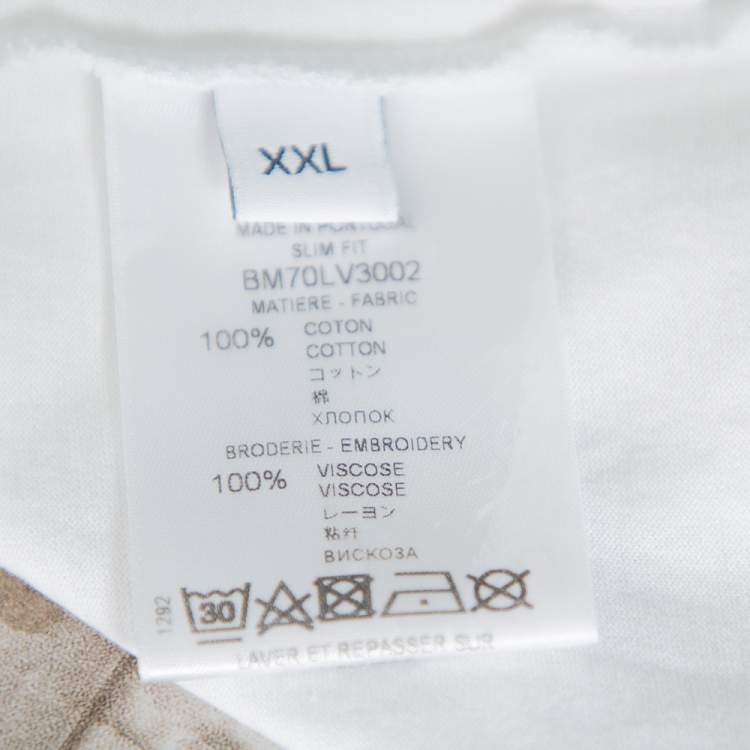 Pre Owned Givenchy White Cotton Logo Embroidered Crewneck T-Shirt XXL