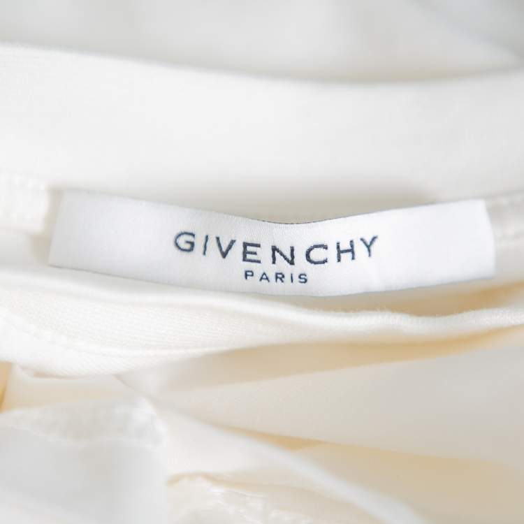 Pre Owned Givenchy White World Tour Printed Cotton Crewneck T-Shirt S