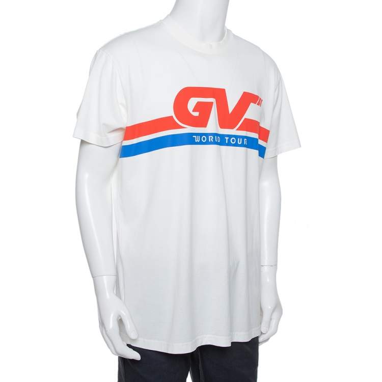 Givenchy White World Tour Printed Cotton Crewneck T-Shirt S Givenchy | TLC