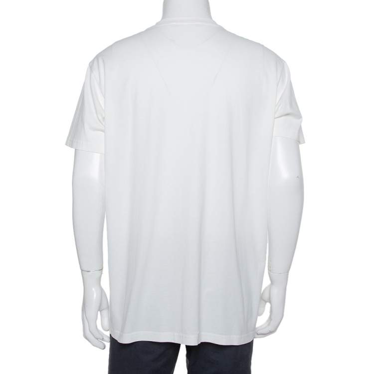 Pre Owned Givenchy White World Tour Printed Cotton Crewneck T-Shirt S