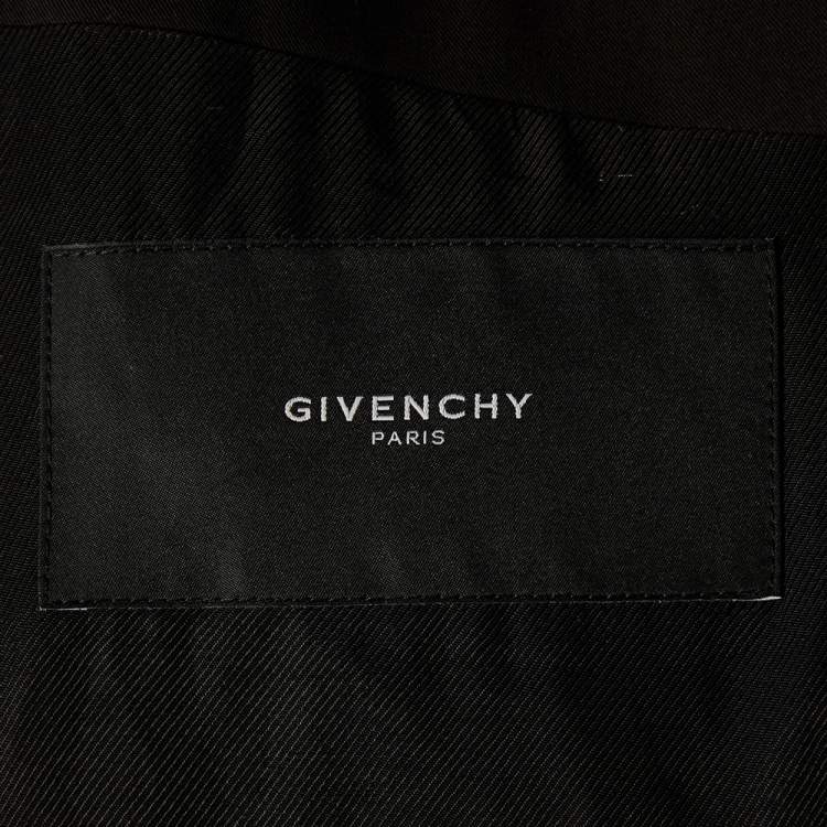 Pre Owned Givenchy Black Cotton Contrast Trim Detail Button Front Jacket XL
