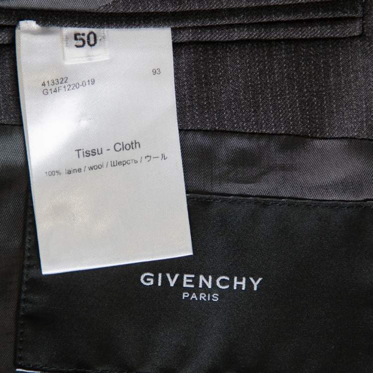 Pre Owned Givenchy Dark Grey Wool Suit L