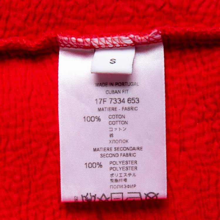 Pre Owned Givenchy Red Cotton Logo Printed Distressed Crewneck Sweatshirt S