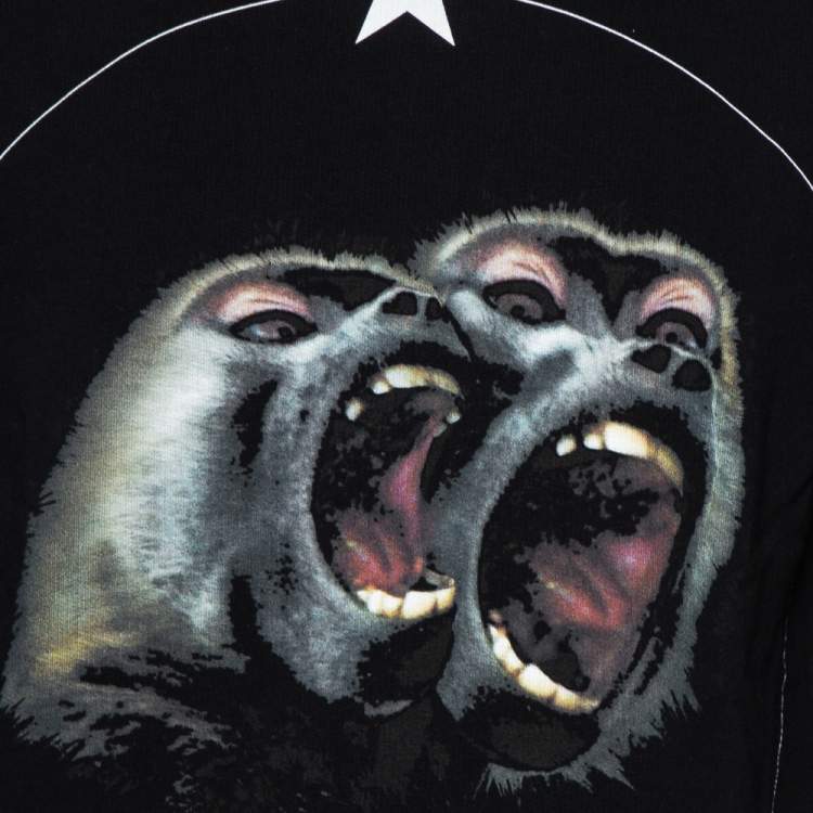 Pre Owned Givenchy Black Cotton Monkey Brothers Graphic Printed Crewneck Sweatshirt S