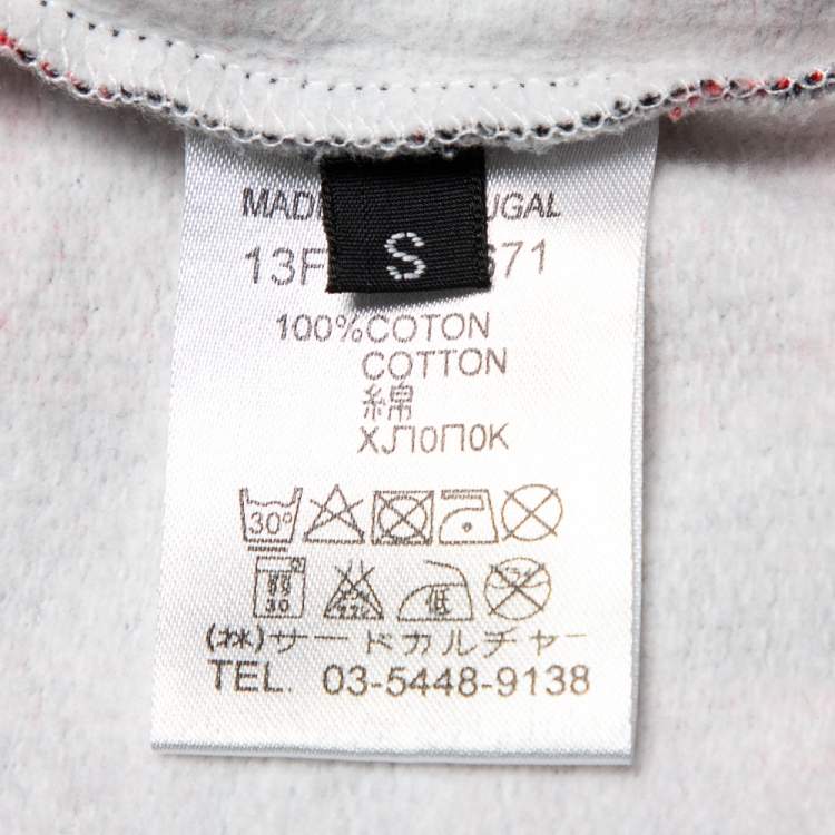 Pre Owned Givenchy Red & Black Cotton Tartan Doberman Printed Crewneck Sweatshirt S