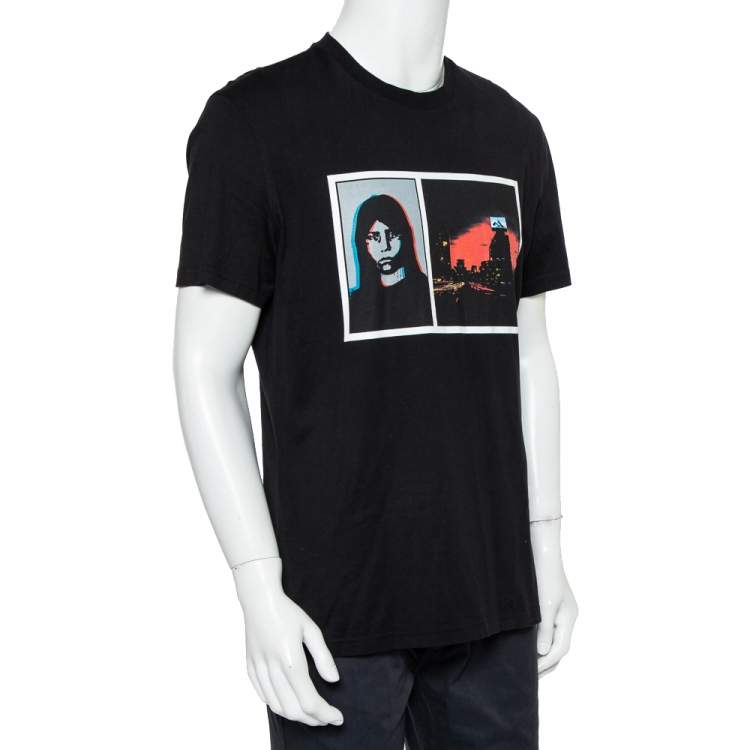 Pre Owned Givenchy Black Graphic Print Cotton Crewneck T-Shirt XL