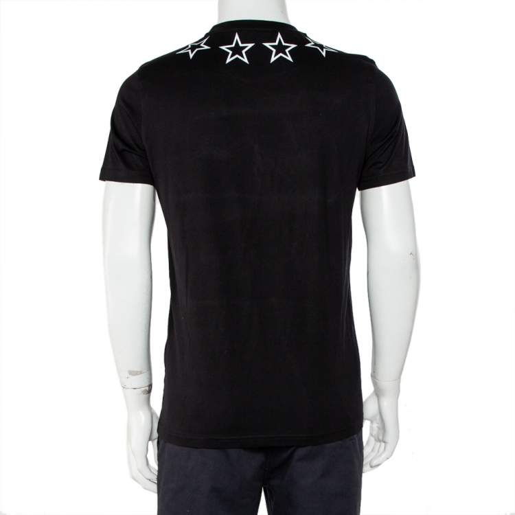 Pre Owned Givenchy Black Star Print Cotton Crewneck T-Shirt S