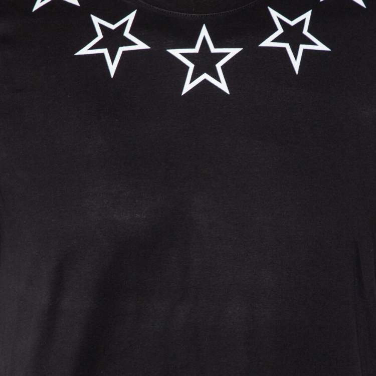 Pre Owned Givenchy Black Star Print Cotton Crewneck T-Shirt S