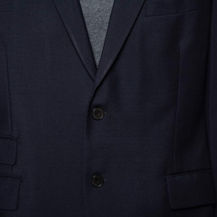 Pre Owned Givenchy Navy Blue Wool & Mohair Suit 3XL