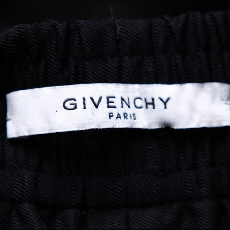 Pre Owned Givenchy Black Wool Contrast Trim Detail Track Pants XS