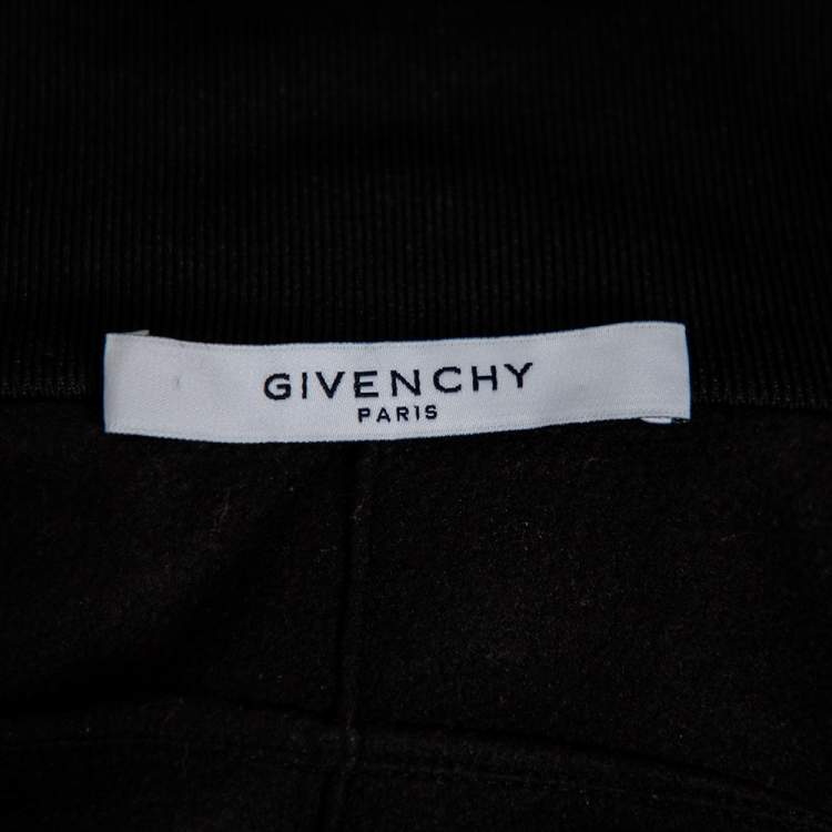 Pre Owned Givenchy Black Jersey Logo Tape Detail Track Jacket M