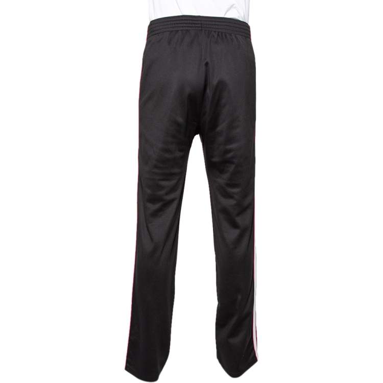 Pre Owned Givenchy Black Jersey Side Stripe Band Detail Track Pants L