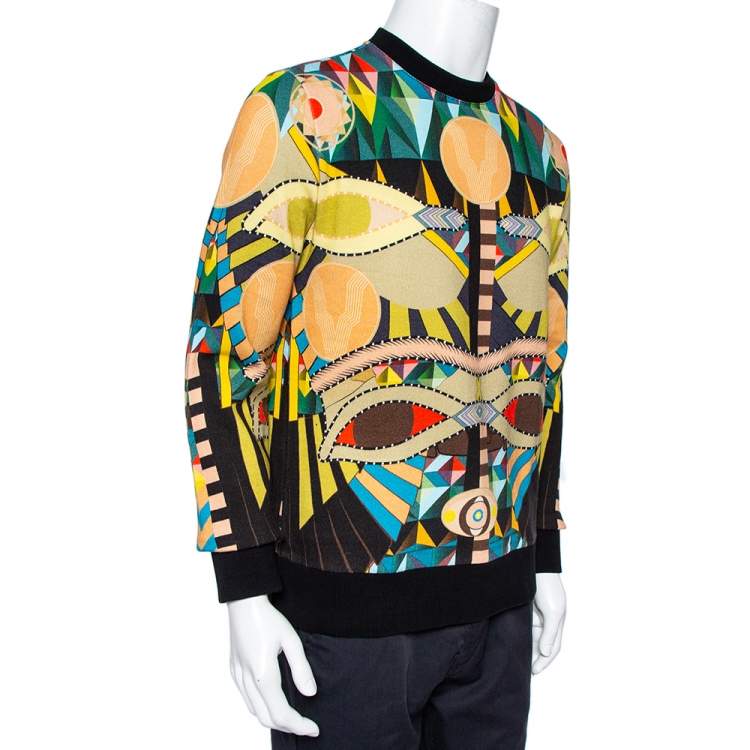 Pre Owned Givenchy Multicolor Abstract Printed Cotton Crewneck Sweatshirt M