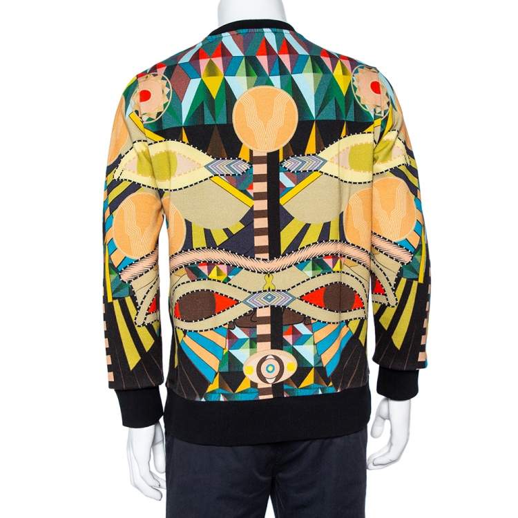 Pre Owned Givenchy Multicolor Abstract Printed Cotton Crewneck Sweatshirt M