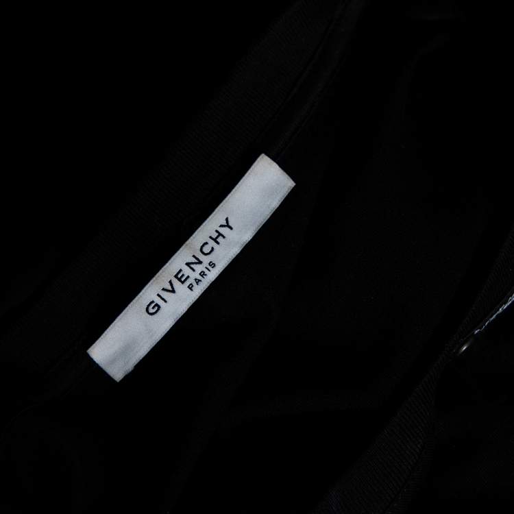 Pre Owned Givenchy Black Cotton Slim Fit Tape Detail Crew Neck T-Shirt L