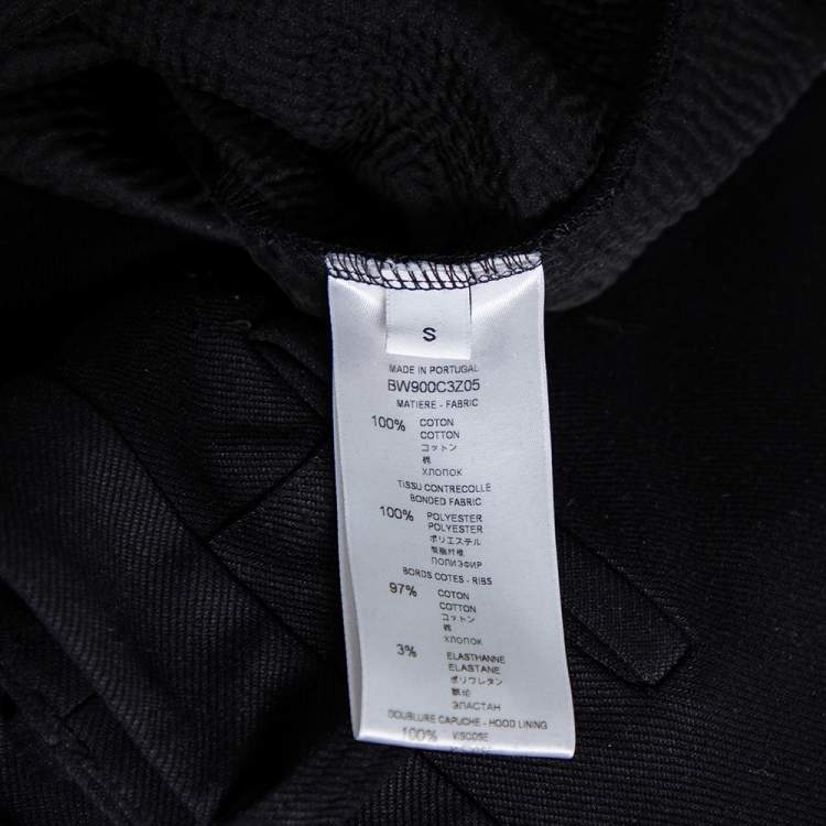 Pre Owned Givenchy Black Cotton Knit Logo Printed Distressed Oversized Hoodie S