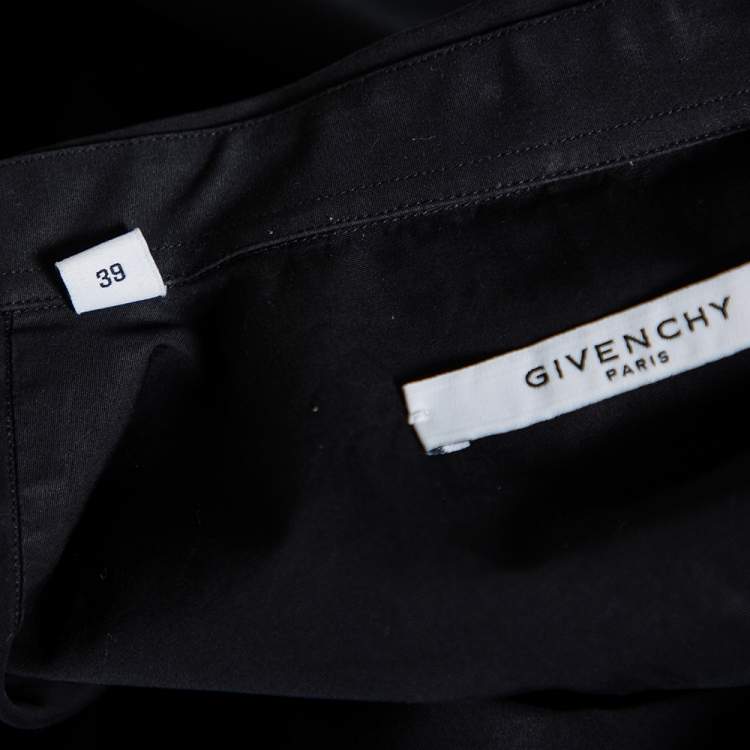 Pre Owned Givenchy Black Cotton Contrast Detail Button Front Shirt M
