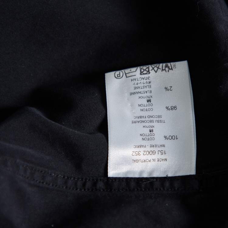 Pre Owned Givenchy Black Cotton Contrast Detail Button Front Shirt M
