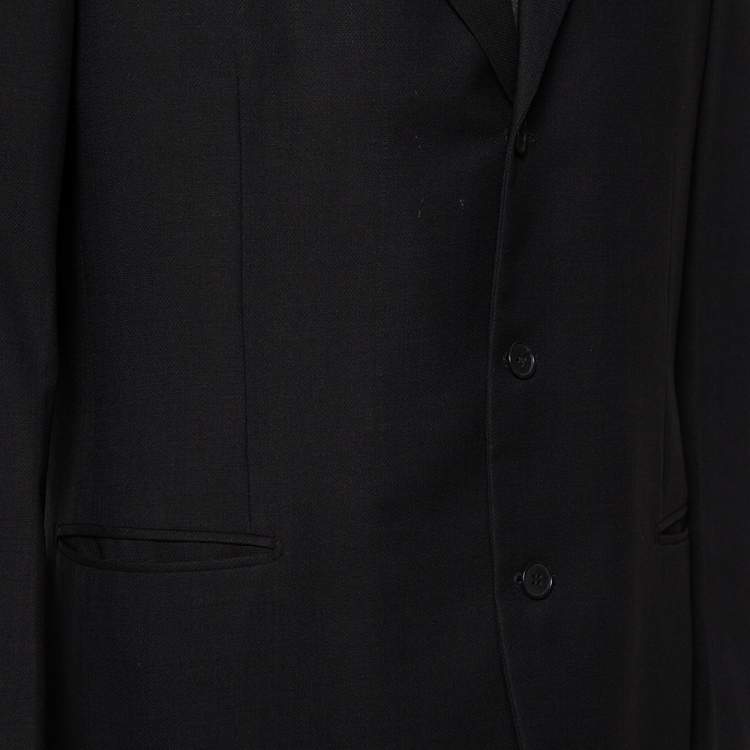 Pre Owned Givenchy Vintage Midnight Blue Wool Button Front Blazer L