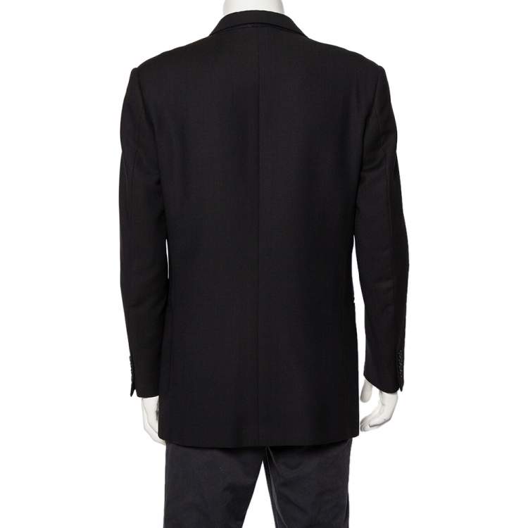 Pre Owned Givenchy Vintage Midnight Blue Wool Button Front Blazer L