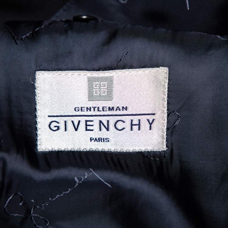 Pre Owned Givenchy Vintage Midnight Blue Wool Button Front Blazer L