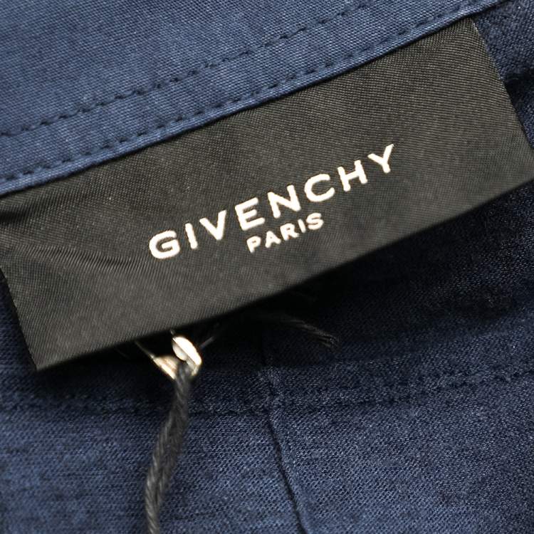 Pre Owned Givenchy Blue Cotton & Linen Polo T-Shirt XL