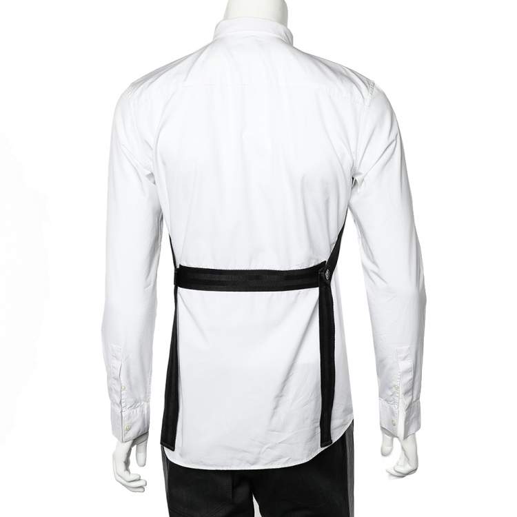 مملوكة مسبقًا Givenchy White Cotton Contrast Trim Button Front Shirt M