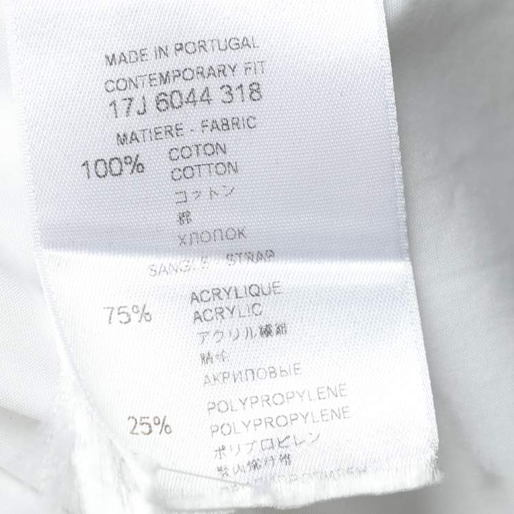 مملوكة مسبقًا Givenchy White Cotton Contrast Trim Button Front Shirt M