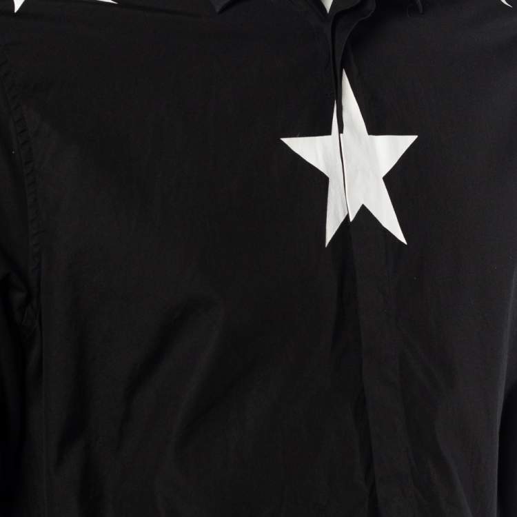 Pre Owned Givenchy Black Cotton Iconic Stars and Stripes  Button Front Shirt L