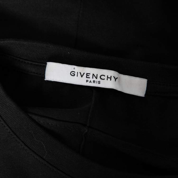 Pre Owned Givenchy Black Rottweiler Print Cotton Jersey Crew Neck T-Shirt S