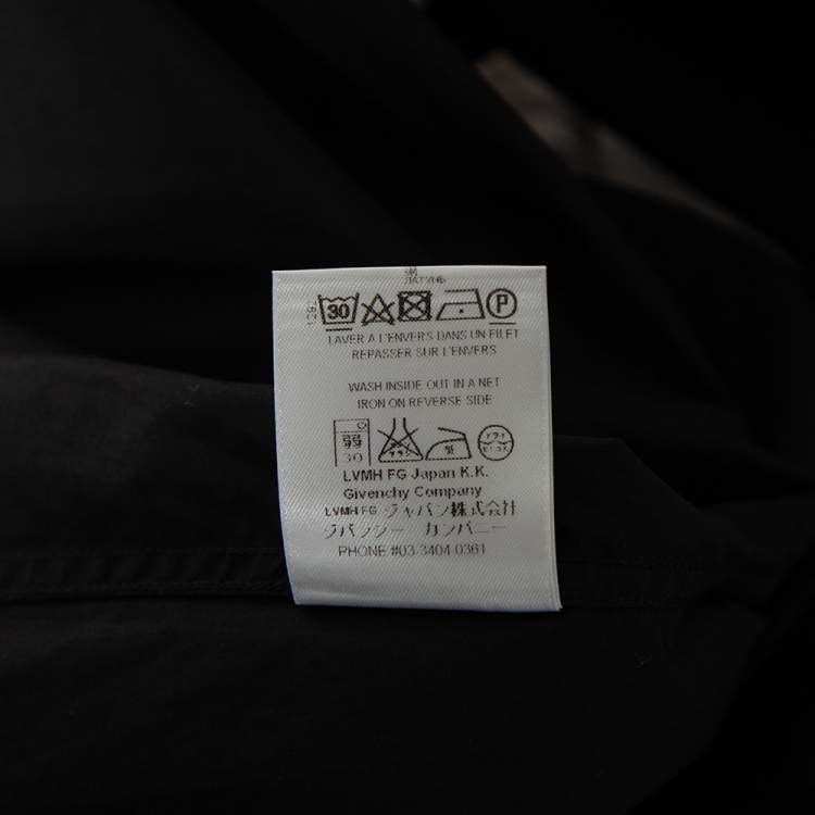 Pre Owned Givenchy Black Cotton Poplin Star Detail Button Front Shirt M
