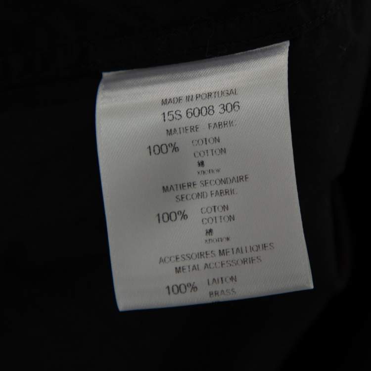 Pre Owned Givenchy Black Cotton Poplin Star Detail Button Front Shirt M