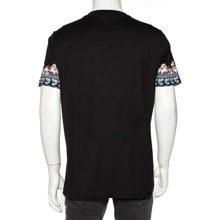 Pre Owned Givenchy Black Shark and Mermaid Print Cotton Oversized T-Shirt M 