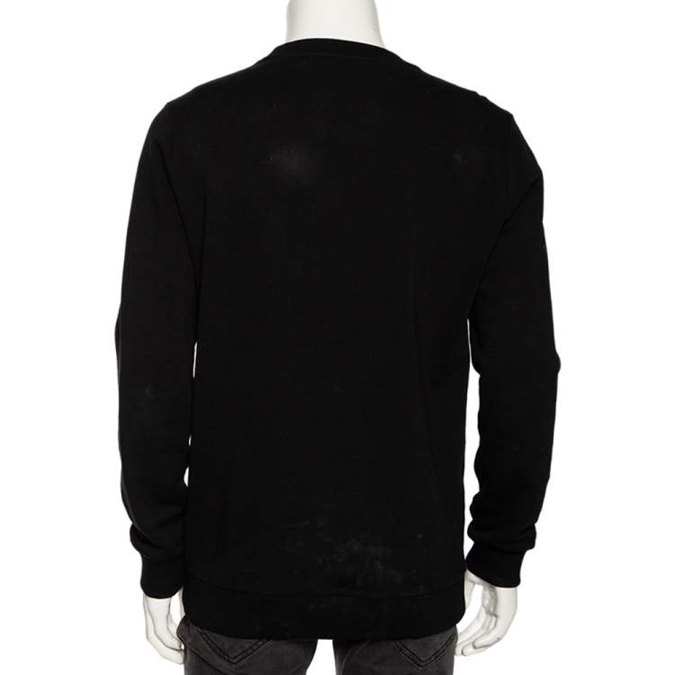 Pre Owned Givenchy Black Cotton Rottweiler Print Crew Neck Sweatshirt S