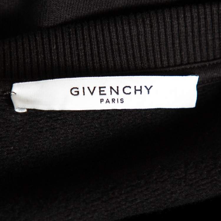 Pre Owned Givenchy Black Cotton Rottweiler Print Crew Neck Sweatshirt S