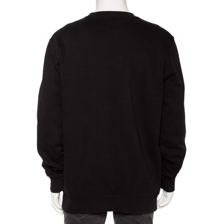 Pre Owned Givenchy Black Cotton 17 Lucifero Printed Long Sleeve Crewneck Sweatshirt S