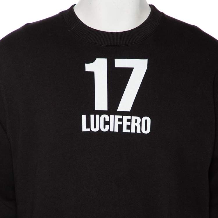 Pre Owned Givenchy Black Cotton 17 Lucifero Printed Long Sleeve Crewneck Sweatshirt S