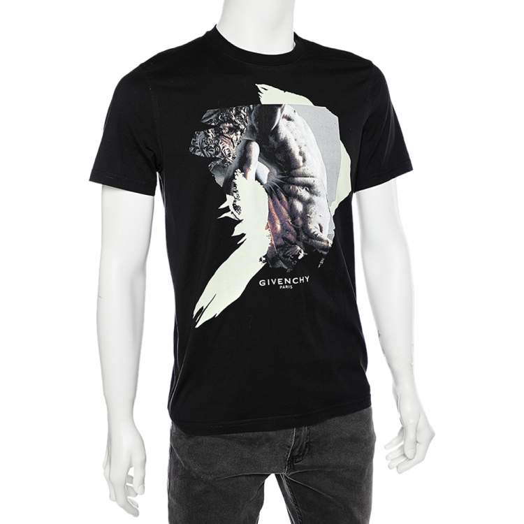 Pre Owned Givenchy Black Printed Cotton Short Sleeve Crewneck T-Shirt M