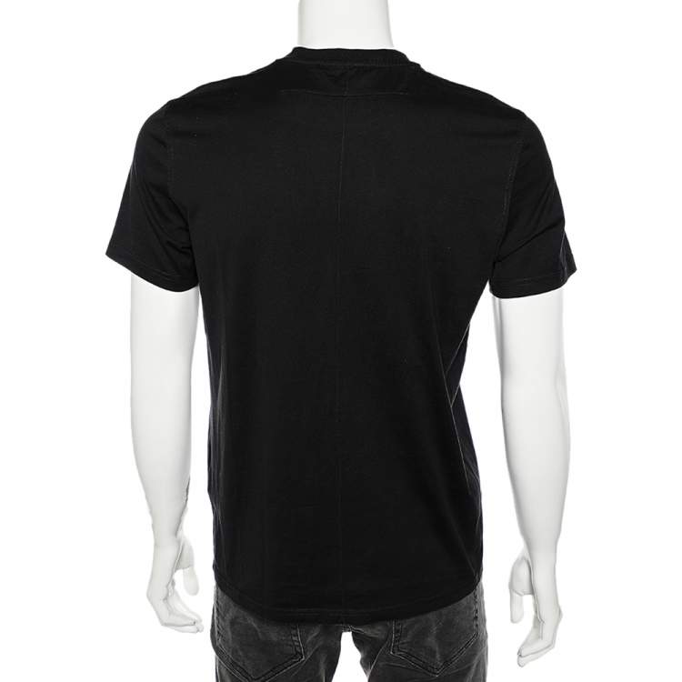 Pre Owned Givenchy Black Printed Cotton Short Sleeve Crewneck T-Shirt M