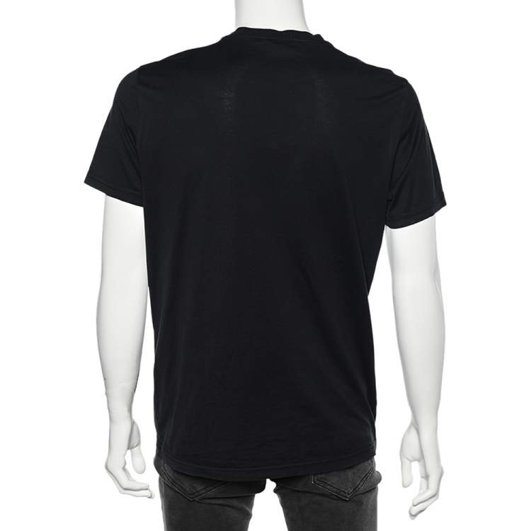 Pre Owned Givenchy Black Printed Cotton Short Sleeve Oversized Crewneck T-Shirt XS