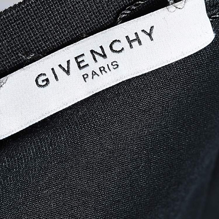 Pre Owned Givenchy Black Printed Cotton Short Sleeve Oversized Crewneck T-Shirt XS