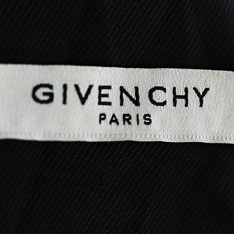 Pre Owned Givenchy Black Wool Contrast Collar Overlay Double Breasted Jacket L